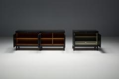 Joseph Fran ois De Coene Brutalist De Coene Cabinet in Stained Oak Belgium 1970s - 4371919