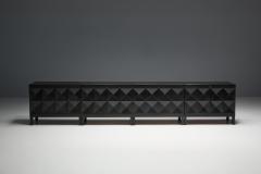 Joseph Fran ois De Coene Brutalist De Coene Cabinet in Stained Oak Belgium 1970s - 4371922