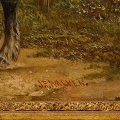 Joseph Francis Walker Large British antique oil painting of two horses by Walker - 4143261