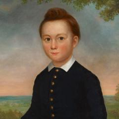 Joseph Goodhue Chandler Portrait of a Young Boy Holding a Hoop and a Hat - 416493