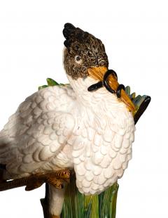 Joseph Holdcroft Pair Of Large English Majolica Stork Vases - 4824803