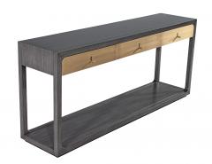 Joseph Jeup Modern Grey Console with Brass Drawers Fulton Console by Joseph Jeup - 3791850