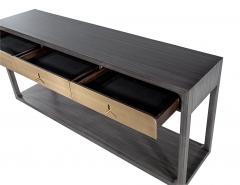 Joseph Jeup Modern Grey Console with Brass Drawers Fulton Console by Joseph Jeup - 3791853