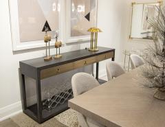 Joseph Jeup Modern Grey Console with Brass Drawers Fulton Console by Joseph Jeup - 3791858