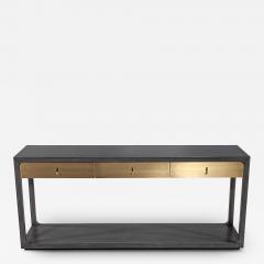 Joseph Jeup Modern Grey Console with Brass Drawers Fulton Console by Joseph Jeup - 3794672