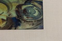 Joseph Knowles American Post War Abstract Watercolor Titled Whirlpool  - 4514553