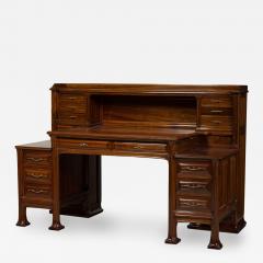 Joseph Paul Anthony Tony Selmersheim Tony Selmersheim French Art Nouveau Oak and Brass Architects Desk - 4279207
