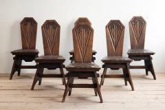 Joseph Savina 20th c Set of six chairs by Joseph Savina - 4339683