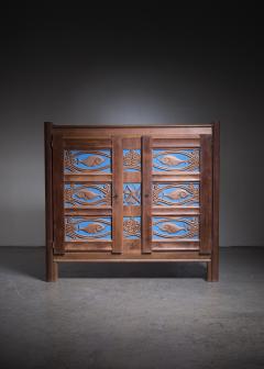 Joseph Savina Joseph Savina carved oak cupboard - 3577615