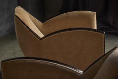 Joubert et Petit DIM Pair of Art Deco Club Chairs in the Style of Joubert Petit France 1940s - 4706771