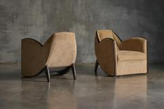 Joubert et Petit DIM Pair of Art Deco Club Chairs in the Style of Joubert Petit France 1940s - 4706783