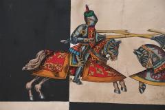 Jousting Knights On Chequered Ground Painting - 3185437
