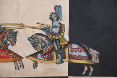 Jousting Knights On Chequered Ground Painting - 3185438
