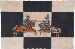 Jousting Knights On Chequered Ground Painting - 3196901