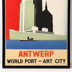 Jozef Winters Art Deco Lithograph Poster Antwerp World Port Art City by Jozef Winters - 4403723