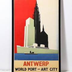 Jozef Winters Art Deco Lithograph Poster Antwerp World Port Art City by Jozef Winters - 4403732