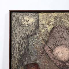 Juan Almoril Mid Century Modernist Textural Abstract Mixed Media Painting on Board - 3976540