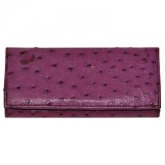 Juan Antonio Maroon Quill Ostrich Wallet - 4486696
