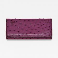 Juan Antonio Maroon Quill Ostrich Wallet - 4491206