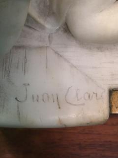 Juan Clara JUAN CLARA MARBLE CHILD ON BRONZE CHAIR SCULPTURE - 801271