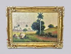 Juan Gil Garcia Cuban 1879 1930 Landscape with Palms Oil on Canvas on board - 1060887