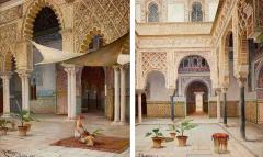 Juan Montenegro Pair of antique Spanish orientalist oil paintings by Montenegro - 4115131