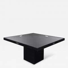 Juan Montoya Pedestal Dining Table with Wire Glass Top by Juan Montoya - 155805