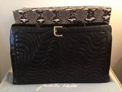 Judith Leiber Judith Leiber Oversize Snakeskin Buckle Pocketbook - 110657