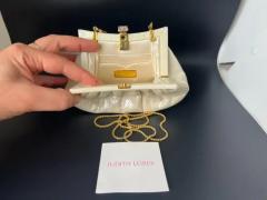 Judith Leiber Judith Leiber White Cream Lizard Leather Clutch or Handbag - 3987959