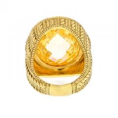 Judith Ripka JUDITH RIPKA 18K YELLOW GOLD OVAL CHECKERBOARD QUARTZ AND DIAMOND RING - 2292141