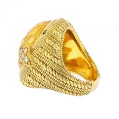 Judith Ripka JUDITH RIPKA 18K YELLOW GOLD OVAL CHECKERBOARD QUARTZ AND DIAMOND RING - 2292142