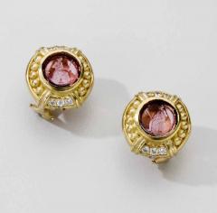 Judith Ripka Judith Ripka 18kt Carved Tourmaline Earrings with Diamonds - 151814