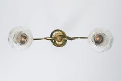Jugend Ceiling Lamp in Patinated Brass and Glass Europe early 20th century - 3227771