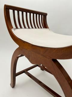 Jugendstil Gondola Stool Walnut Oak Austria circa 1910 - 4139484