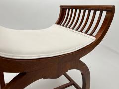 Jugendstil Gondola Stool Walnut Oak Austria circa 1910 - 4139485