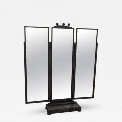 Jules Buoy Beautiful Jules Buoy Art Deco Wrought Iron Trifold Floor Standing Mirror - 423924