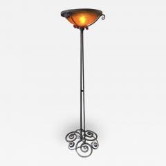 Jules Cayette Jules Cayette Charles Schneider Art Nouveau Wrought Iron Floor Lamp - 2205098