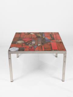 Jules De Waele Jules Dewaele for Pia Manu Red Coffee Table - 3905393