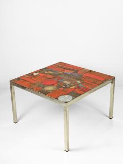 Jules De Waele Jules Dewaele for Pia Manu Red Coffee Table - 3905396