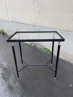 Jules Leleu 1950s Stitched leather side table by Jules Leleu - 3993867