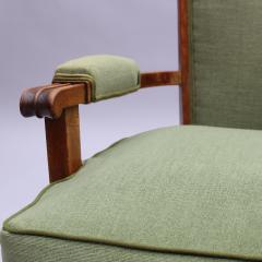 Jules Leleu 3 Fine French 1940s Mahogany Armchairs by Jules Leleu - 4602023