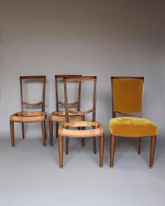 Jules Leleu 6 Fine French 1940s Mahogany Dining Chairs by Jules Leleu - 4222362