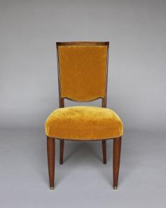 Jules Leleu 6 Fine French 1940s Mahogany Dining Chairs by Jules Leleu - 4222415