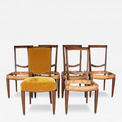 Jules Leleu 6 Fine French 1940s Mahogany Dining Chairs by Jules Leleu - 4225558