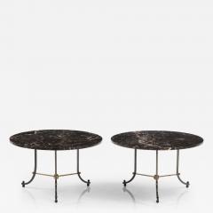 Jules Leleu A Pair of Two tone Bronze and Marble Top Coffee Tables by Jules Leleu - 2880106