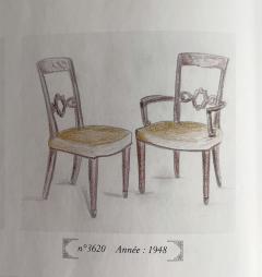 Jules Leleu A Set of Eight French 40 s Dining Chairs by Jules Leleu - 3640656