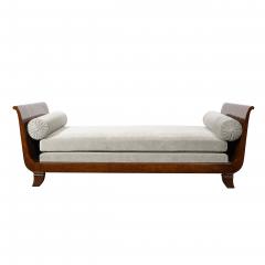 Jules Leleu Art Deco Lupe de Amboyna Wood Taupe Mohair Upholstery Daybed Attr Jules Leleu - 4623007