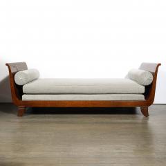 Jules Leleu Art Deco Lupe de Amboyna Wood Taupe Mohair Upholstery Daybed Attr Jules Leleu - 4623017