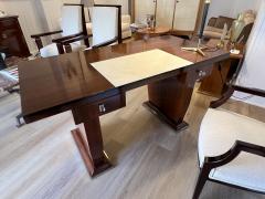 Jules Leleu Art Deco rosewood desk by Jules Leleu with a central parchment writing surface - 4596214