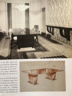 Jules Leleu Art Deco rosewood desk by Jules Leleu with a central parchment writing surface - 4596354